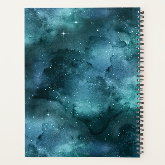 Blauwgroen ontwerp uit de galaxreeks 7 planner (Achterkant)