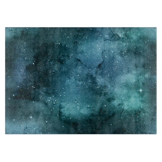 Blauwgroen ontwerp uit de galaxreeks 7 snijplank (Voorkant)