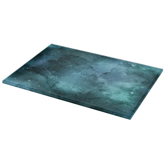 Blauwgroen ontwerp uit de galaxreeks 7 snijplank (Hoek)