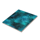 Blauwgroen ontwerp uit de galaxreeks 7 tegeltje (Zijkant)