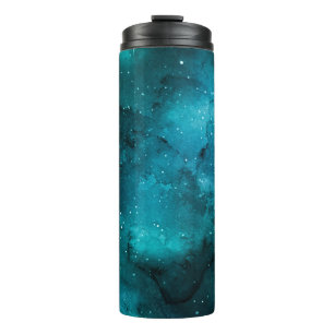 Blauwgroen ontwerp uit de galaxreeks 7 thermosbeker