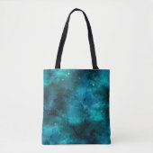 Blauwgroen ontwerp uit de galaxreeks 7 tote bag (Voorkant)