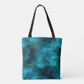 Blauwgroen ontwerp uit de galaxreeks 7 tote bag (Achterkant)