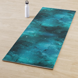 Blauwgroen ontwerp uit de galaxreeks 7 yogamat