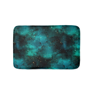 Blauwgroen ontwerp van de galaxreeks 1 badmat
