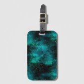 Blauwgroen ontwerp van de galaxreeks 1 bagagelabel (Voorkant (verticaal))