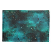 Blauwgroen ontwerp van de galaxreeks 1 kussensloop (Achterkant)