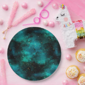 Blauwgroen ontwerp van de galaxreeks 1 papieren bordje (Feest)