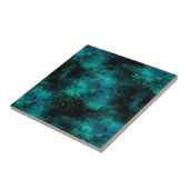 Blauwgroen ontwerp van de galaxreeks 1 tegeltje (Zijkant)