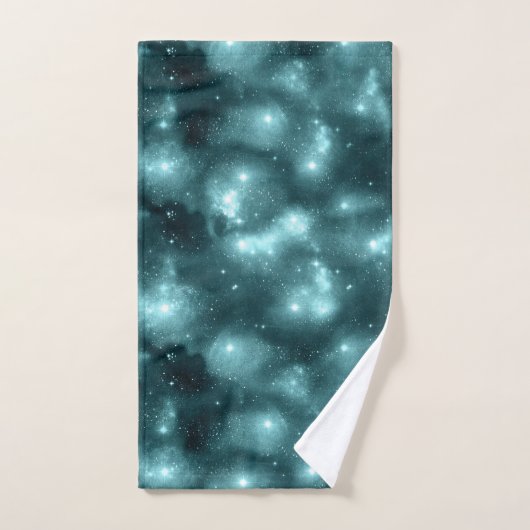 Blauwgroen ontwerp van de galaxreeks 3 bad handdoek (Handdoek)