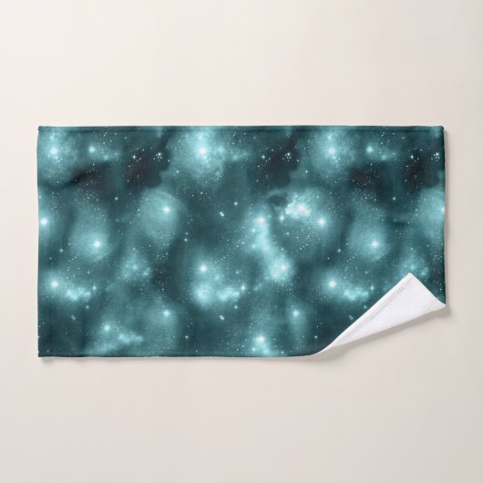 Blauwgroen ontwerp van de galaxreeks 3 bad handdoek (Handdoek)