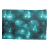 Blauwgroen ontwerp van de galaxreeks 3 kussensloop (Achterkant-Links)