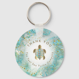 blauwgroen ontwerp van de schildpad voor zeeen sleutelhanger