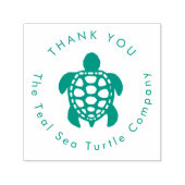 blauwgroen ontwerp van de schildpad voor zeeen zelfinktende stempel (Design)
