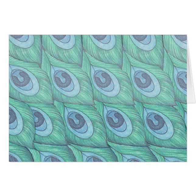 Blauwgroen ontwerp van het Peacock-ventilatorpatro (Voorkant Horizontaal)