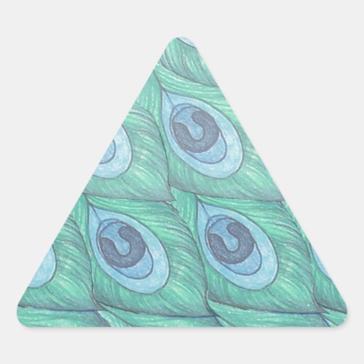 Blauwgroen ontwerp van het Peacock-ventilatorpatro Sticker (Voorkant)