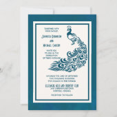 Blauwgroen ontwerp van Peacock l Bold Stylish Art Kaart (Voorkant)