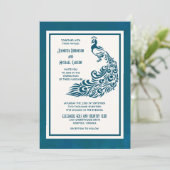 Blauwgroen ontwerp van Peacock l Bold Stylish Art Kaart (Staand voorkant)