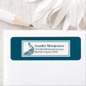 Blauwgroen ontwerp voor kunstdeco-ontwerp met stij etiket (Insitu)