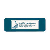 Blauwgroen ontwerp voor kunstdeco-ontwerp met stij etiket (Voorkant)