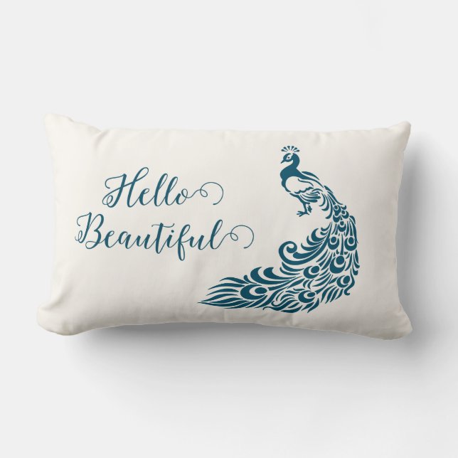 Blauwgroen ontwerp voor kunstdeco-ontwerp met stij kussen (Voorkant)