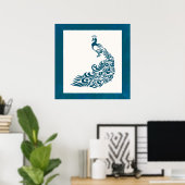 Blauwgroen ontwerp voor kunstdeco-ontwerp met stij poster (Thuiskantoor)