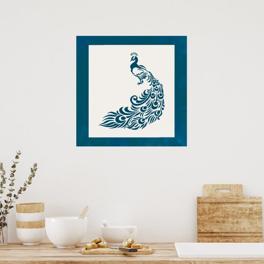 Blauwgroen ontwerp voor kunstdeco-ontwerp met stij poster (Keuken)