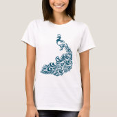 Blauwgroen ontwerp voor kunstdeco-ontwerp met stij t-shirt (Voorkant)