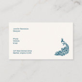 Blauwgroen ontwerp voor kunstdeco-ontwerp met stij visitekaartje (Achterkant)