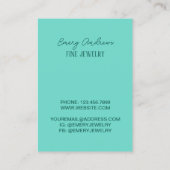 Blauwgroen Oorbel Houder Designer Sieraden Display Visitekaartje (Achterkant)