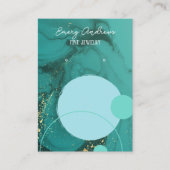 Blauwgroen Oorbel Houder Designer Sieraden Display Visitekaartje (Voorkant)