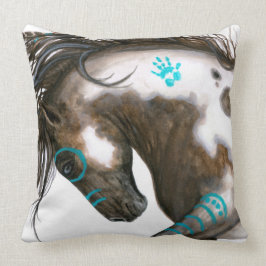 Blauwgroen oorlogschilder van Majestic Horse door Kussen