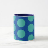 Blauwgroen op Blue Polka Dot Art Mok Cup (Midden)