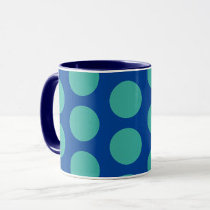 Blauwgroen op Blue Polka Dot Art Mok Cup