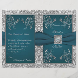 Blauwgroen op het programma Pewter Wedding