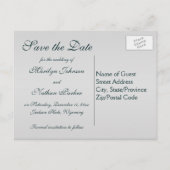 Blauwgroen op Pewter Save the Date Briefkaart (Achterkant)