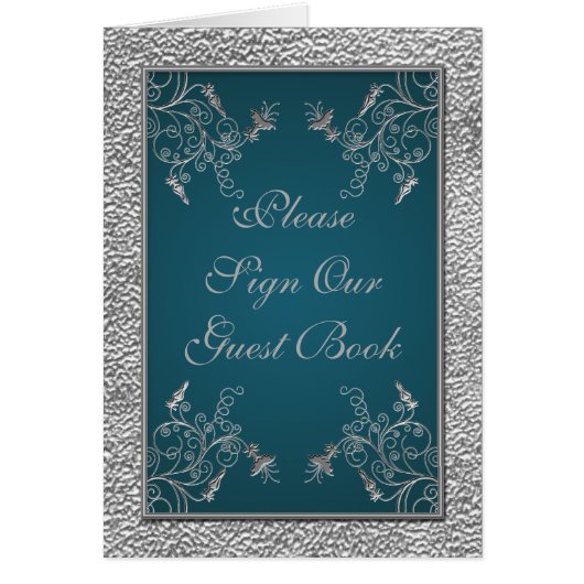 Blauwgroen op Pewter Table Kaart (Voorkant)