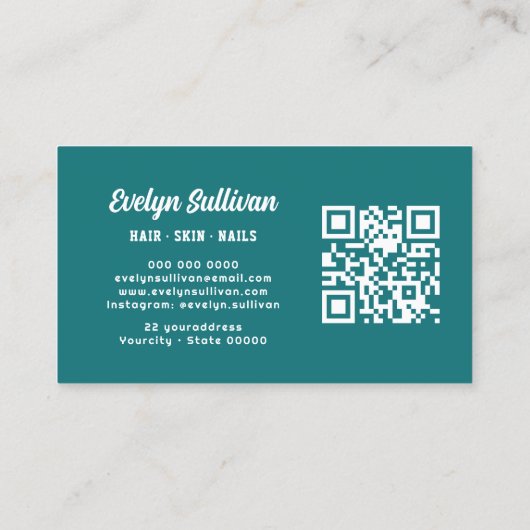 Blauwgroen Opal Visitekaartje (Achterkant)