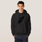 Blauwgroen openen hoodie (Voorkant volledig)