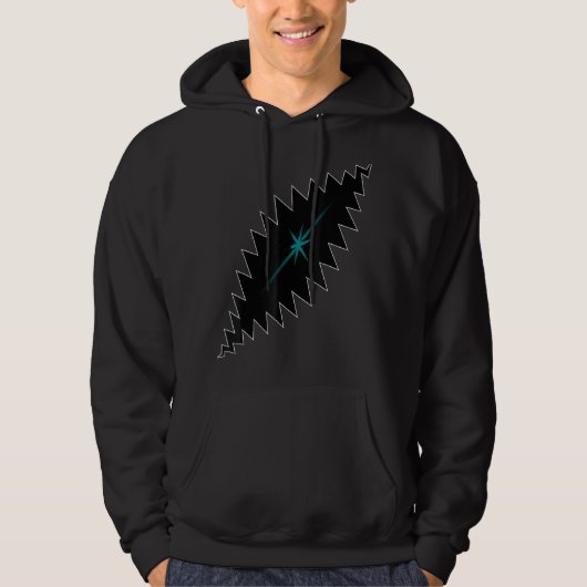 Blauwgroen openen hoodie (Voorkant)