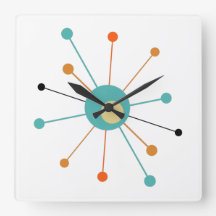 Blauwgroen Oranje atoomtijdperk Starburst midden e