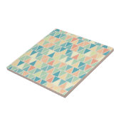 Blauwgroen Oranje driehoekspatroon Tegeltje (Zijkant)