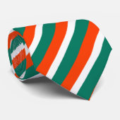 Blauwgroen, Oranje en witte diagonale strepen Stropdas (Opgerold)