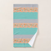 Blauwgroen, oranje, grijze handdoekset bad handdoek (Handdoek)