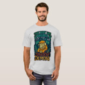 Blauwgroen-Oranje Horror Cartoon · Shadow Demons S T-shirt (Voorkant volledig)