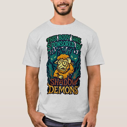 Blauwgroen-Oranje Horror Cartoon · Shadow Demons S T-shirt (Voorkant)
