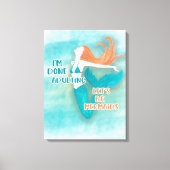 Blauwgroen Oranje klaar maken, laten we zeemeermin Canvas Afdruk (Voorkant)