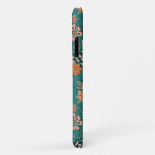 Blauwgroen Oranje loopvlakpatroon Case-Mate iPhone Case (Achterkant/rechts)