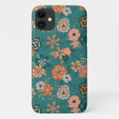 Blauwgroen Oranje loopvlakpatroon Case-Mate iPhone Case (Achterkant)