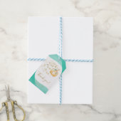 Blauwgroen Oranje pompoen Herfst Baby shower Dank Cadeaulabel (Met Touw)